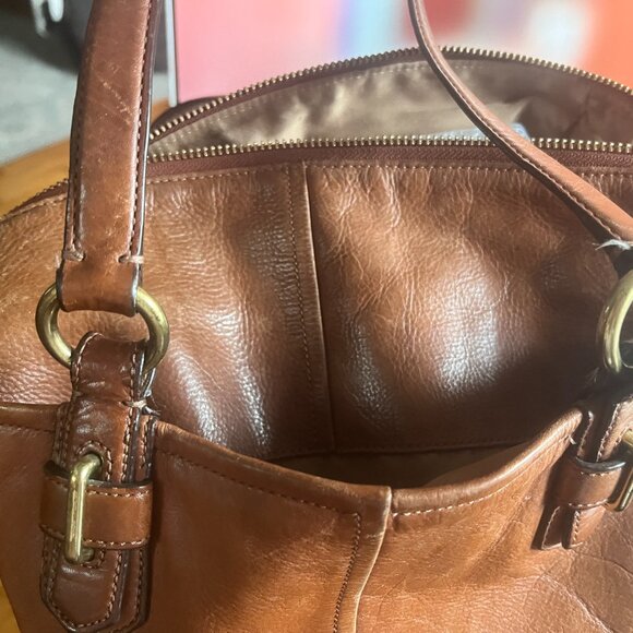 Coach Tan Leather Large Handbag (17" x 10") - Picture 7 of 10